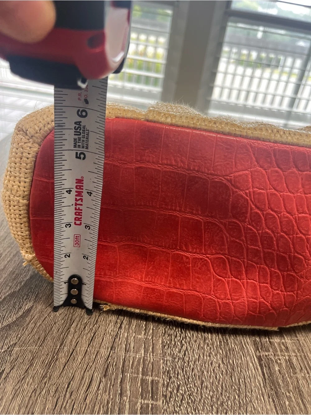 Y2K Bueno Red Floral Accent Straw Hobo Bag EUC